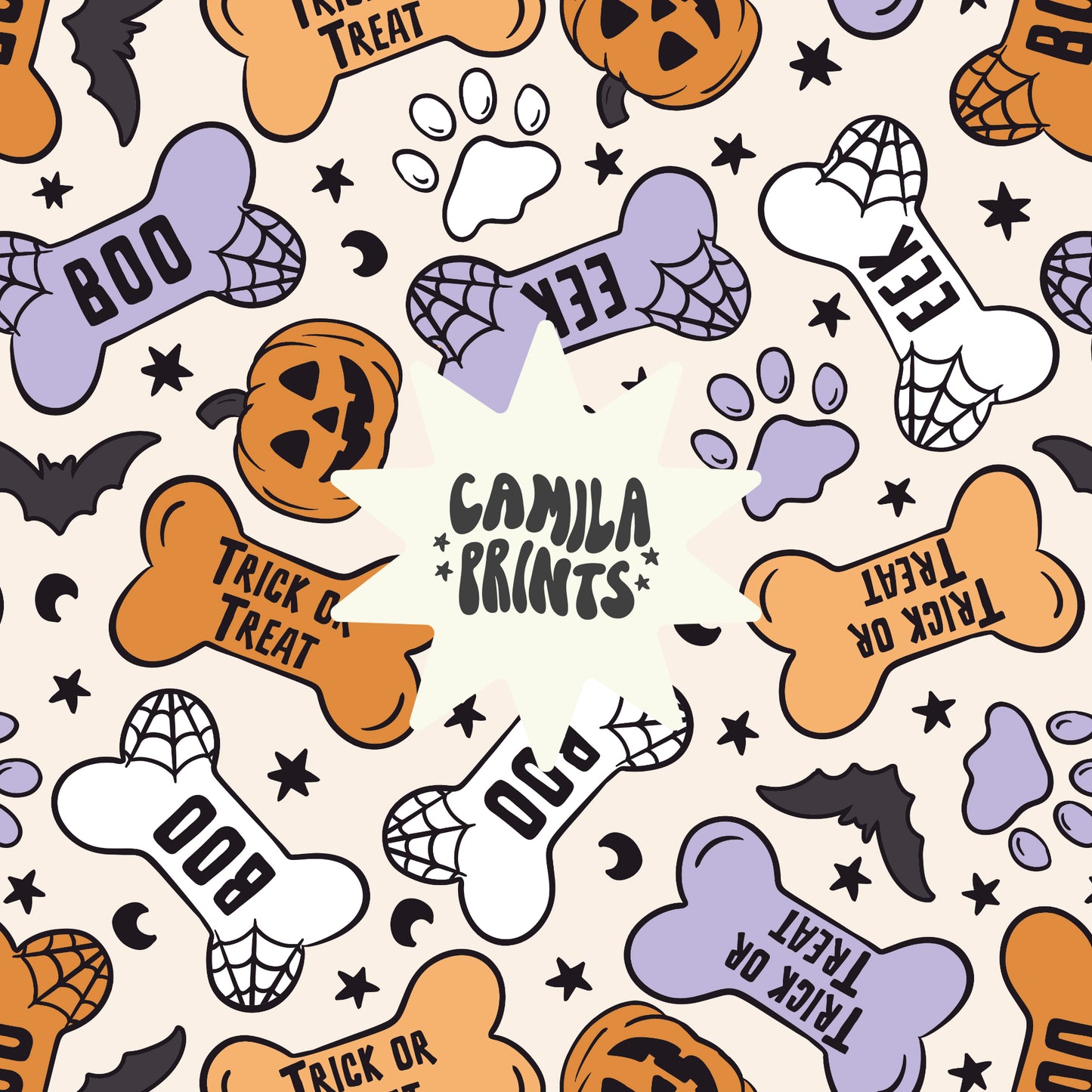 Halloween Dog Treats Seamless File