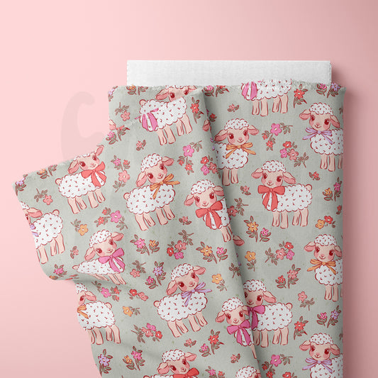 Floral Spring Lambs Seamless File