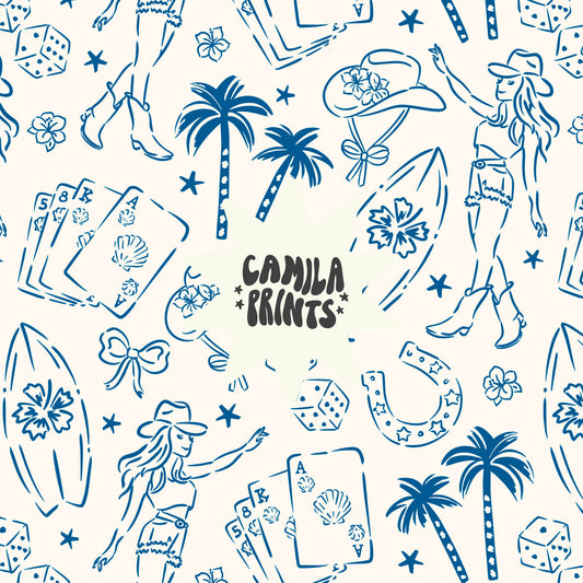 Coastal Cowgirl Seamless File - Colourway Included