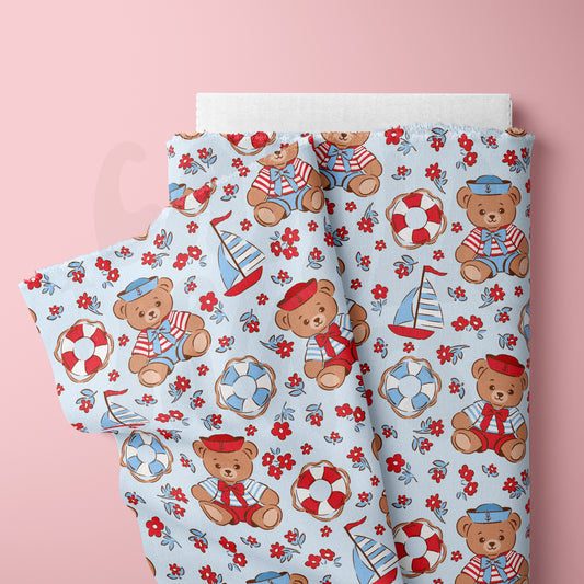 Nautical Teddy Bear Seamless Pattern