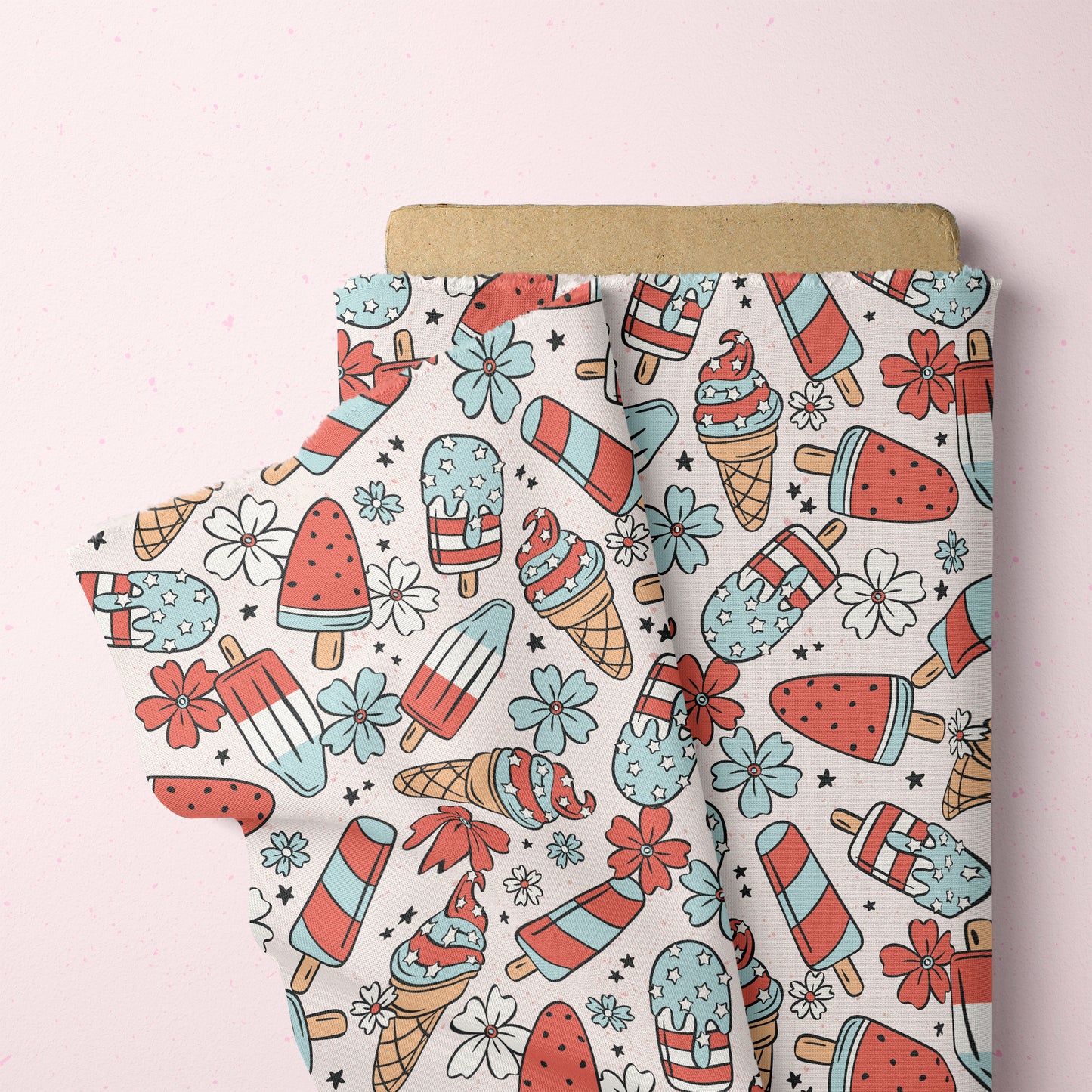 Fourth of July Summer Popsicles Seamless File for Fabric Sublimation