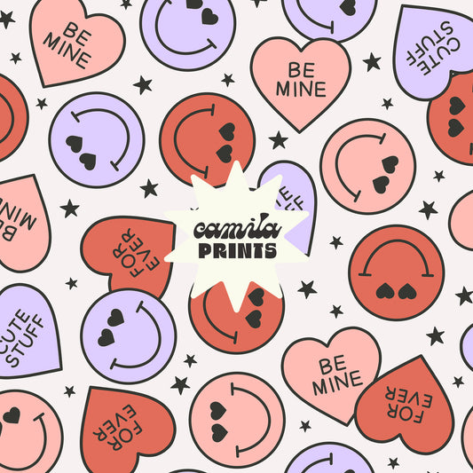 Hearts Seamless Pattern Valentine's Day Candy Repeat Pattern for Commercial Use