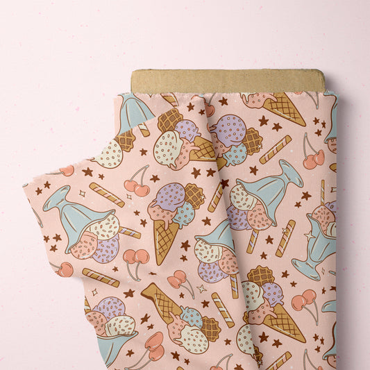 Retro Ice Cream Seamless File for Fabric Sublimation