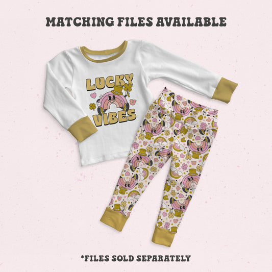 St Patricks Rainbow Lucky Vibes PNG and SVG Files