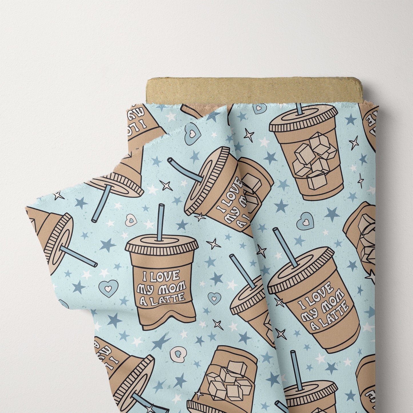 Baby Boy Mothers Day Pattern Latte Seamless Repeat Pattern for Fabric Sublimation