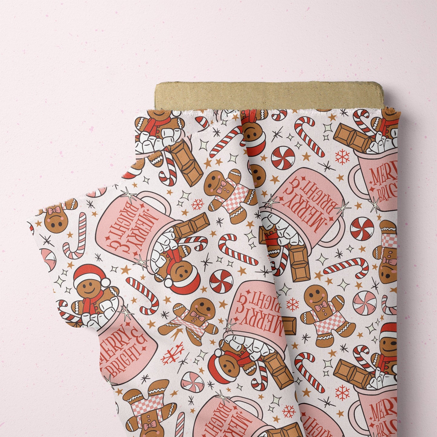 Christmas Seamless Pattern Gingerbread Cookie Pattern File for Fabric Sublimation