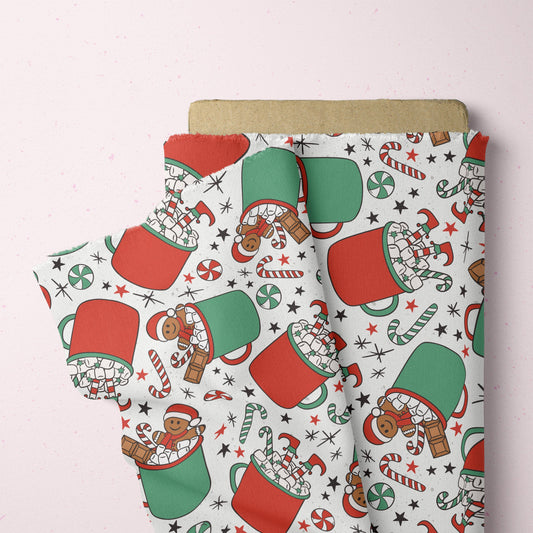 Christmas Seamless Pattern Hot Cocoa Pattern File for Fabric Sublimation