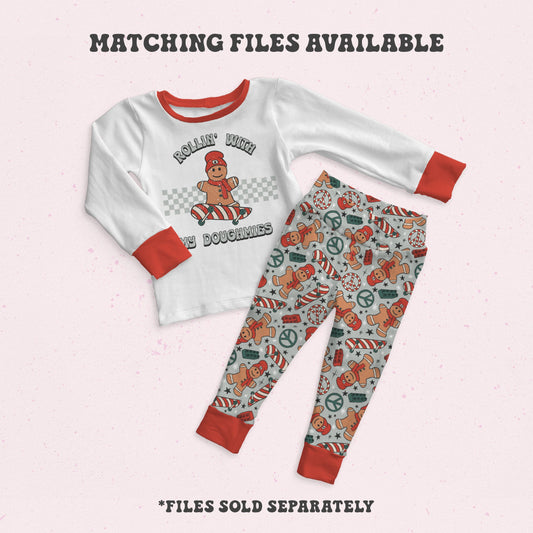 Boy SVG Christmas Skateboard Gingerbread PNG Sublimation File for Shirt Design