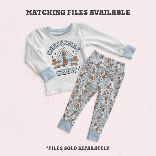 Boy Christmas Crew Sublimation Gingerbread House PNG Shirt Design