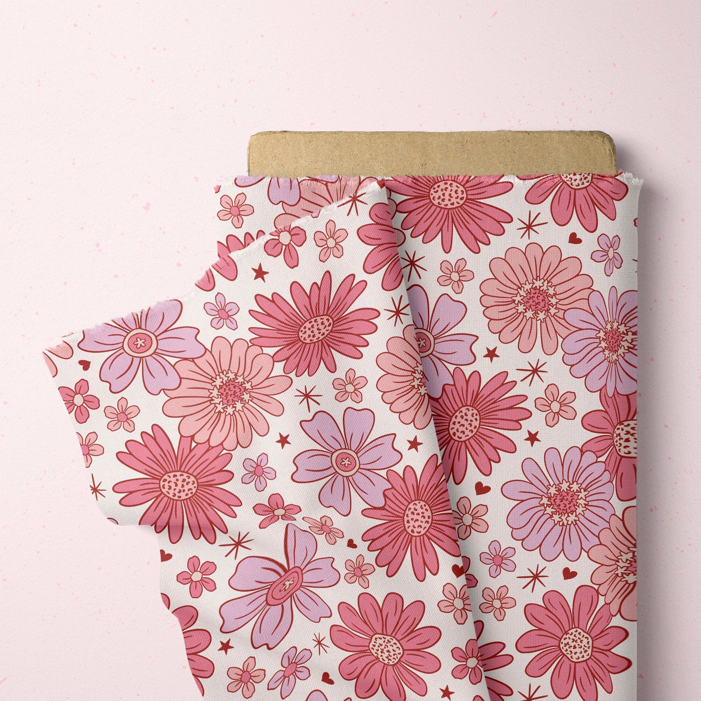 Valentines Pattern Floral Pink Flowers Seamless Repeat Pattern for Fabric Sublimation