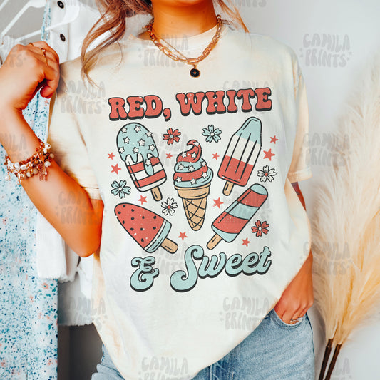 Fourth of July SVG Red, White and Sweet PNG Sublimation T Shirt Design