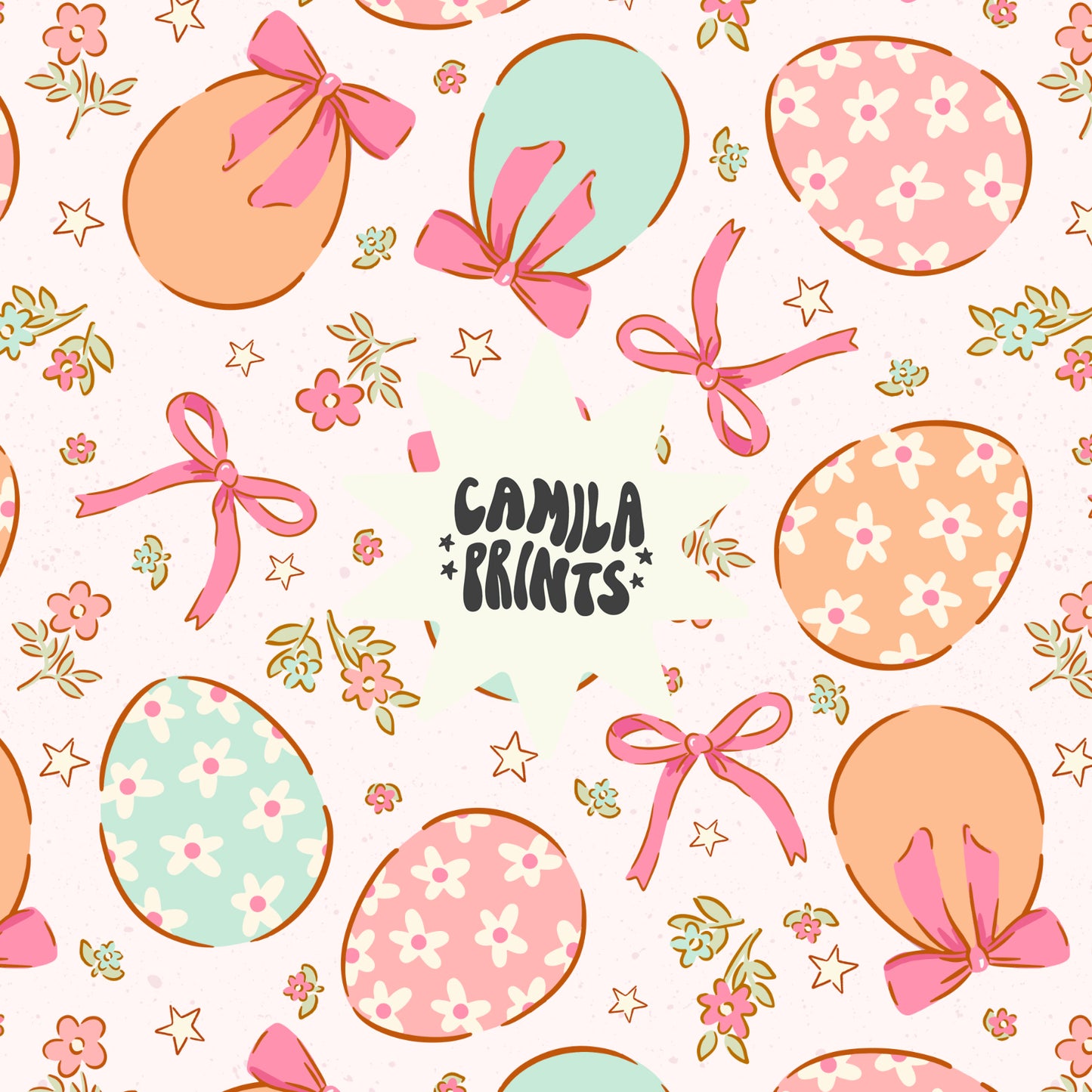 Easter Eggs and Bows Seamless File