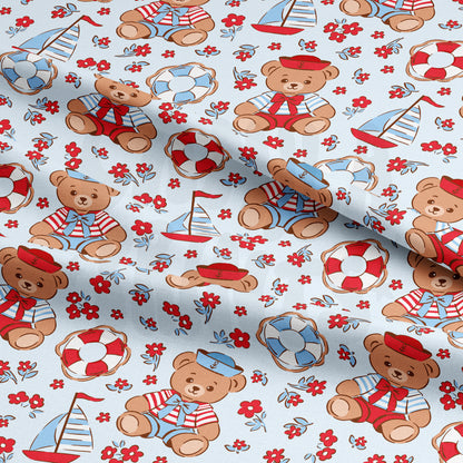 Nautical Teddy Bear Seamless Pattern