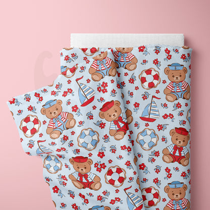 Nautical Teddy Bear Seamless Pattern