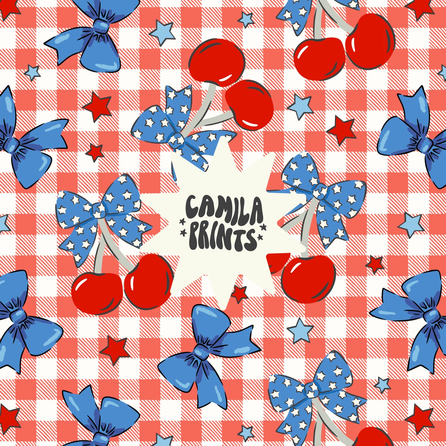 Fourth of July Vintage Cherry Seamless File