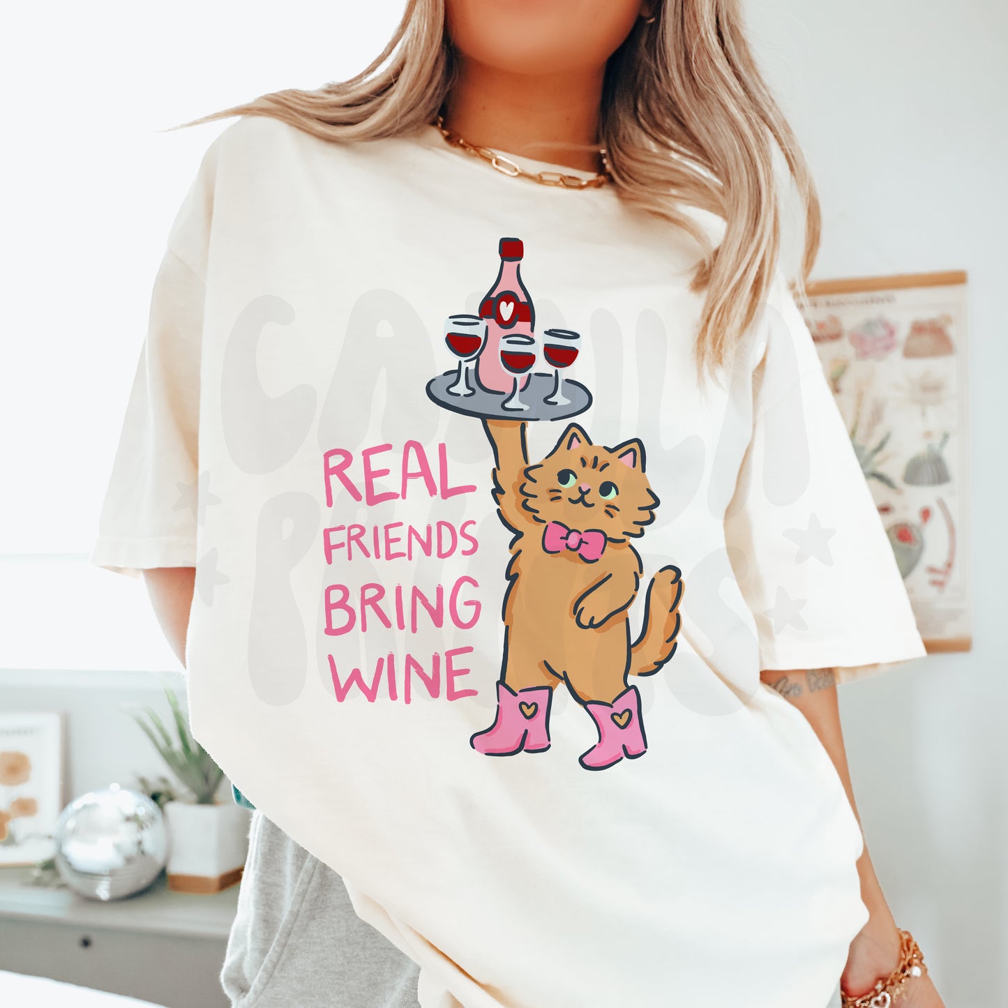 Galentines Png Sublimation Wine Kitty