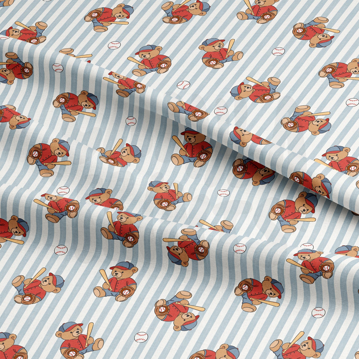 Baseball Teddy Bear Stripes