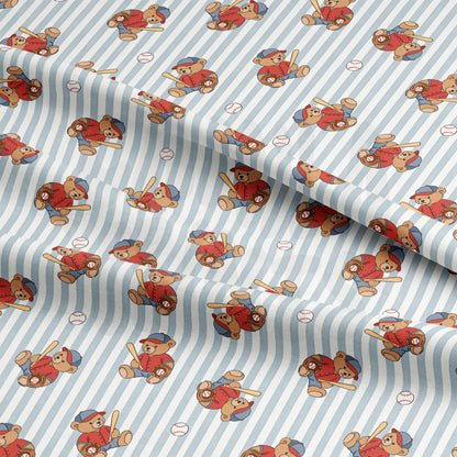 Baseball Teddy Bear Stripes