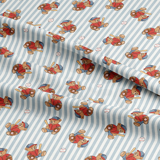 Baseball Teddy Bear Stripes