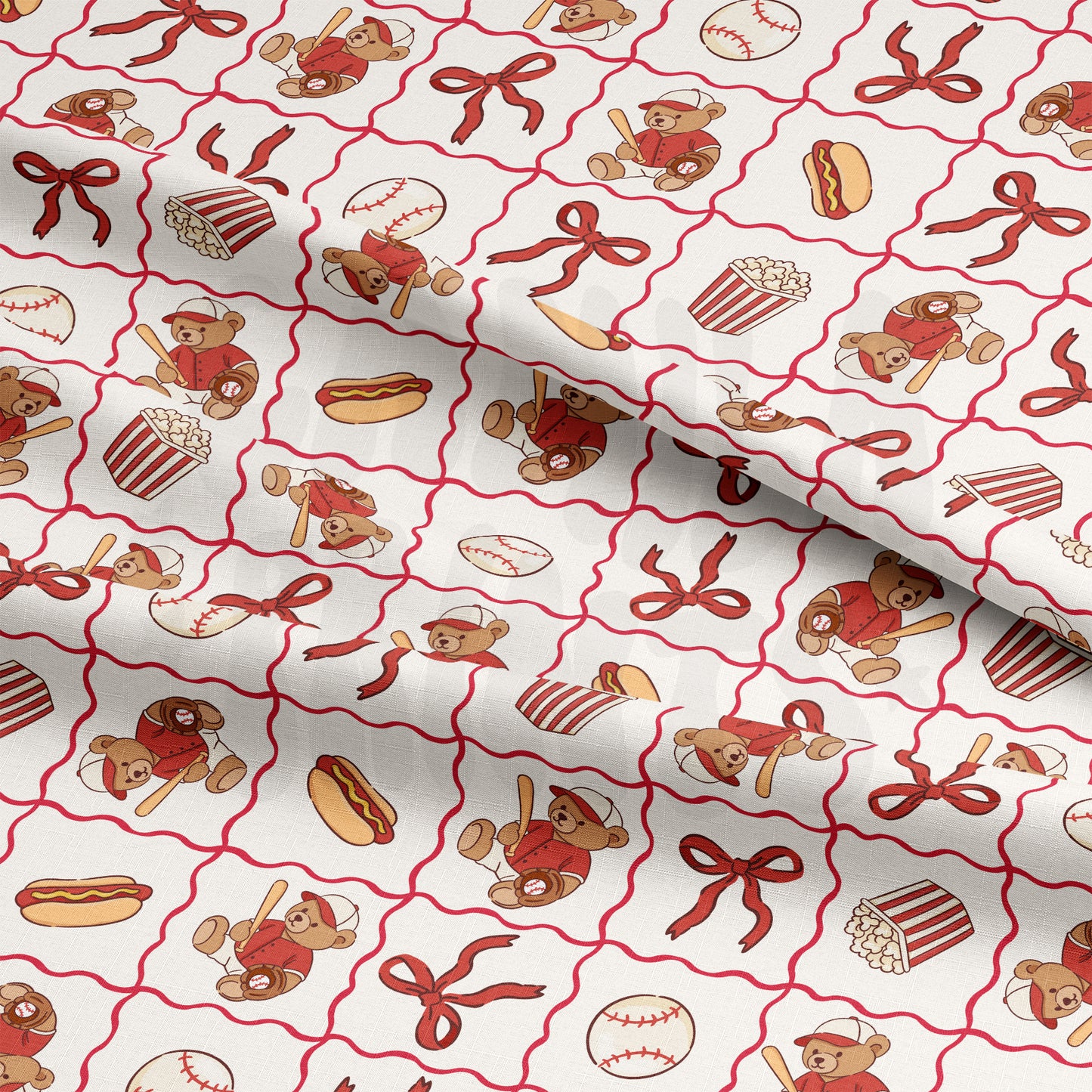 Ballpark Teddy Bear Checkerboard