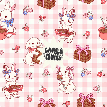Easter Bunny Chocolate Gingham