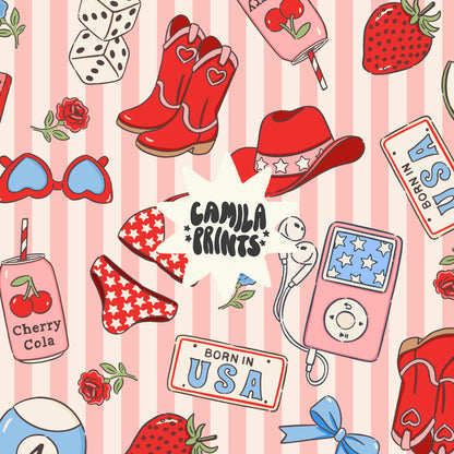 Vintage Americana Seamless File in Pink