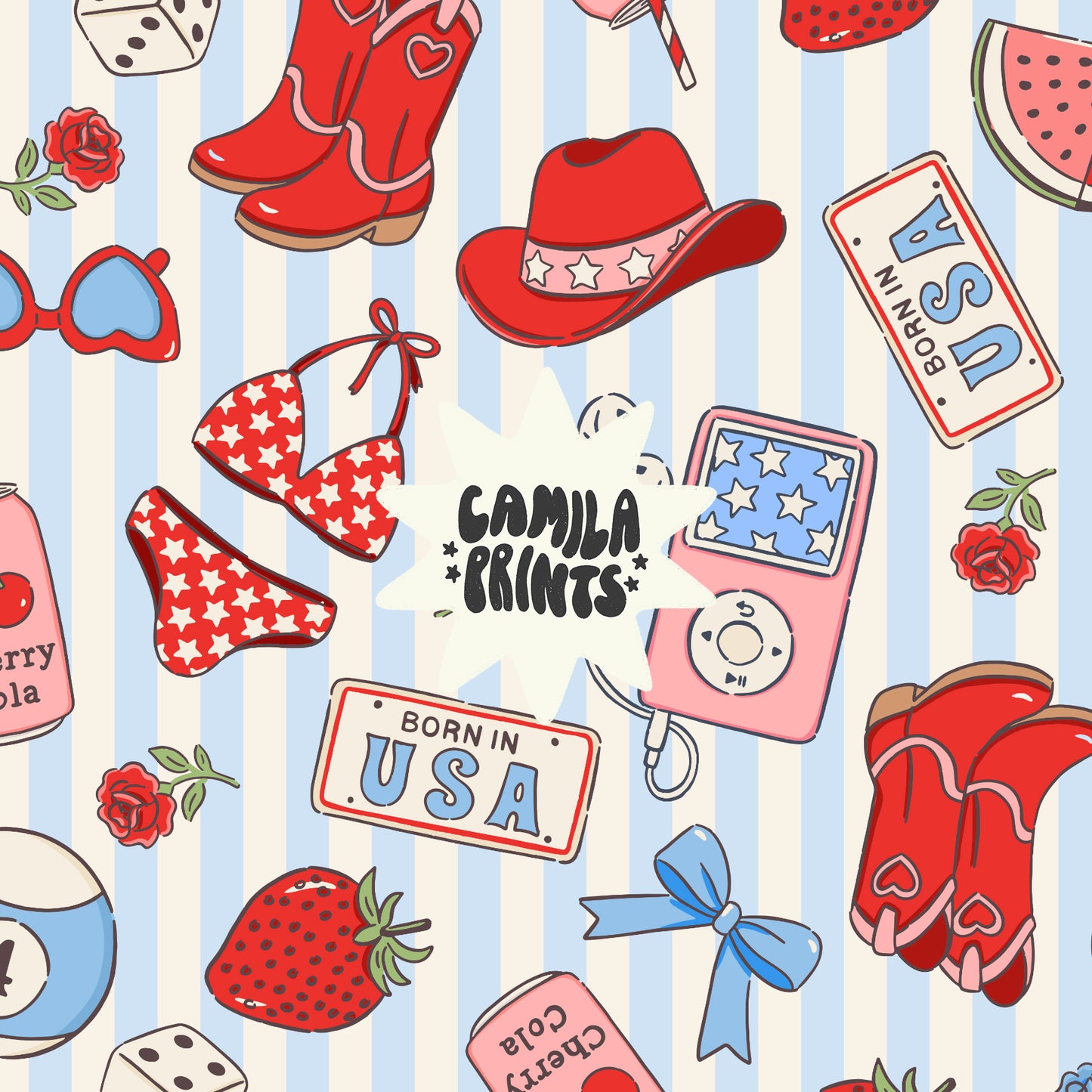 Vintage Americana Seamless File in Blue