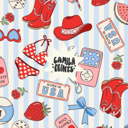 Vintage Americana Seamless File in Blue