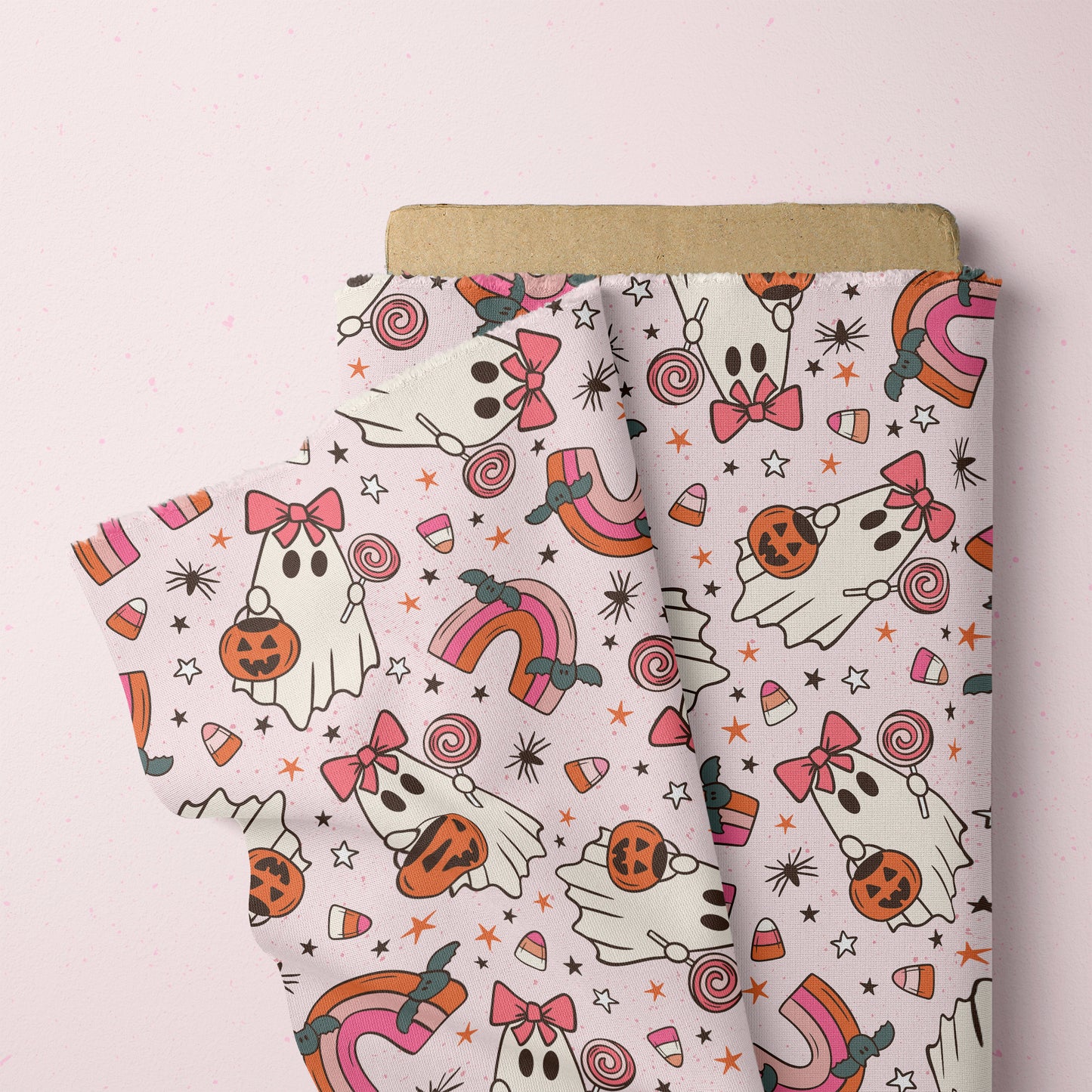 Spooky Halloween Seamless Pattern Cute Ghost Pattern File for Fabric Sublimation