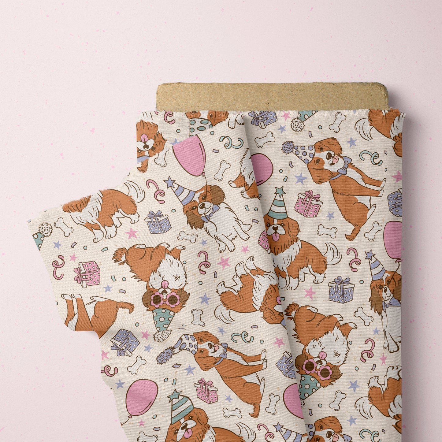 Birthday Dog Pawty Seamless File for Fabric Sublimation - Colourways Included