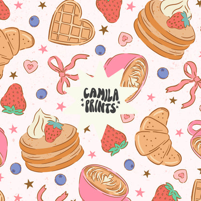 Breakfast Brunch Pattern File for Fabric Sublimation