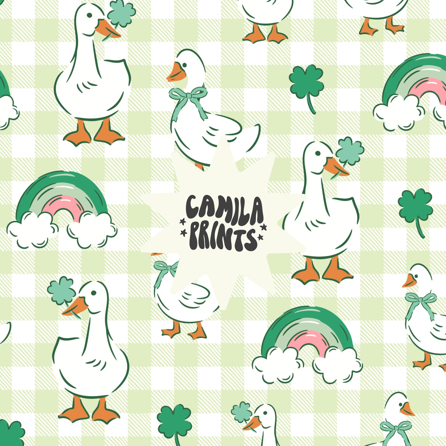 Spring Lucky Ducks Seamless File - Colourway Included