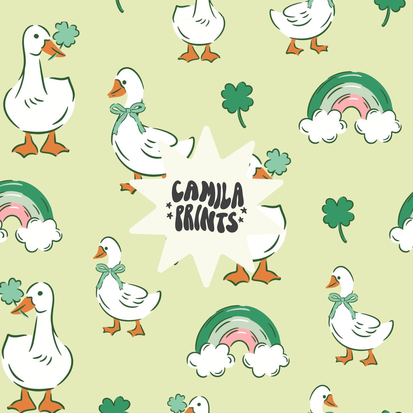 Spring Lucky Ducks Seamless File - Colourway Included