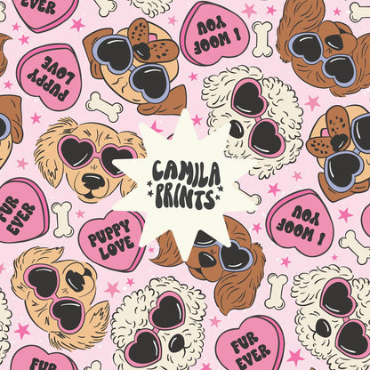 Puppy Love Valentines Seamless File