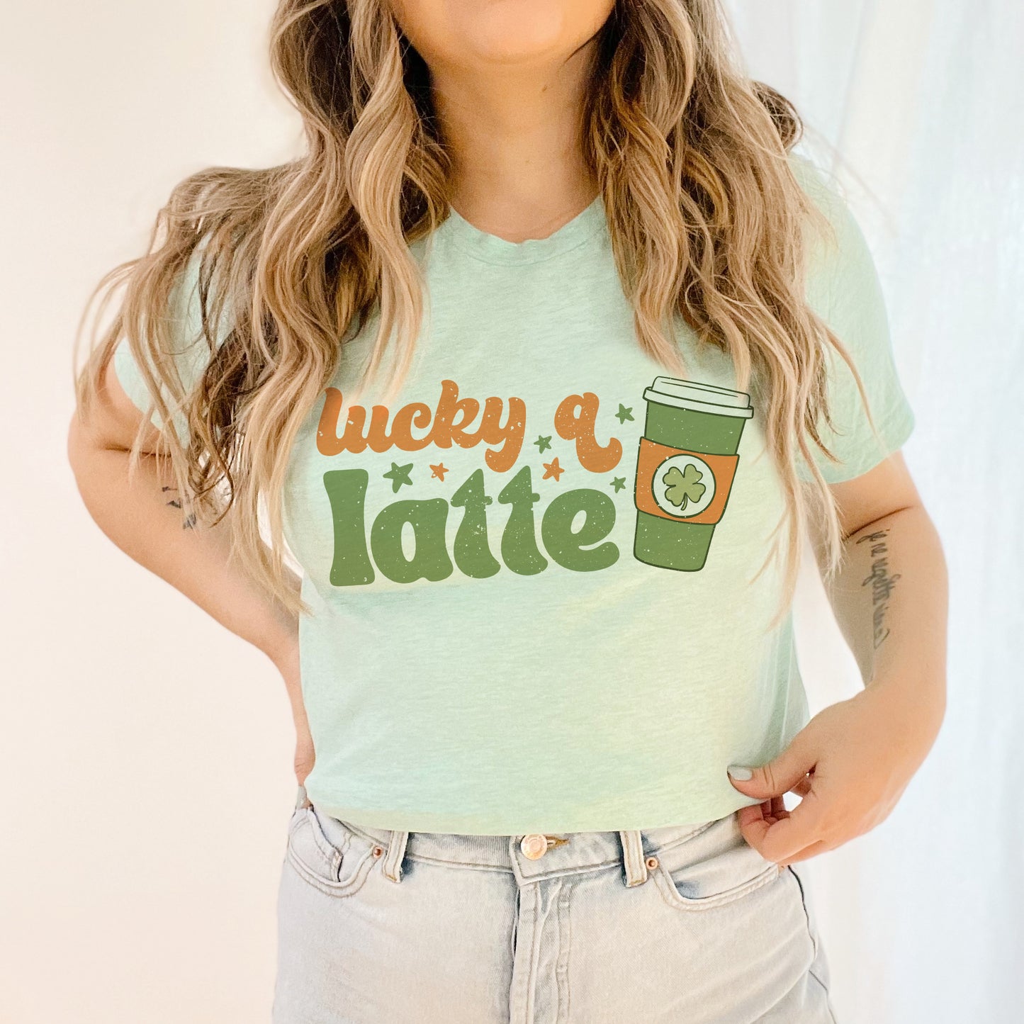 St Patricks PNG Lucky a Latte Sublimation File for Shirt Design