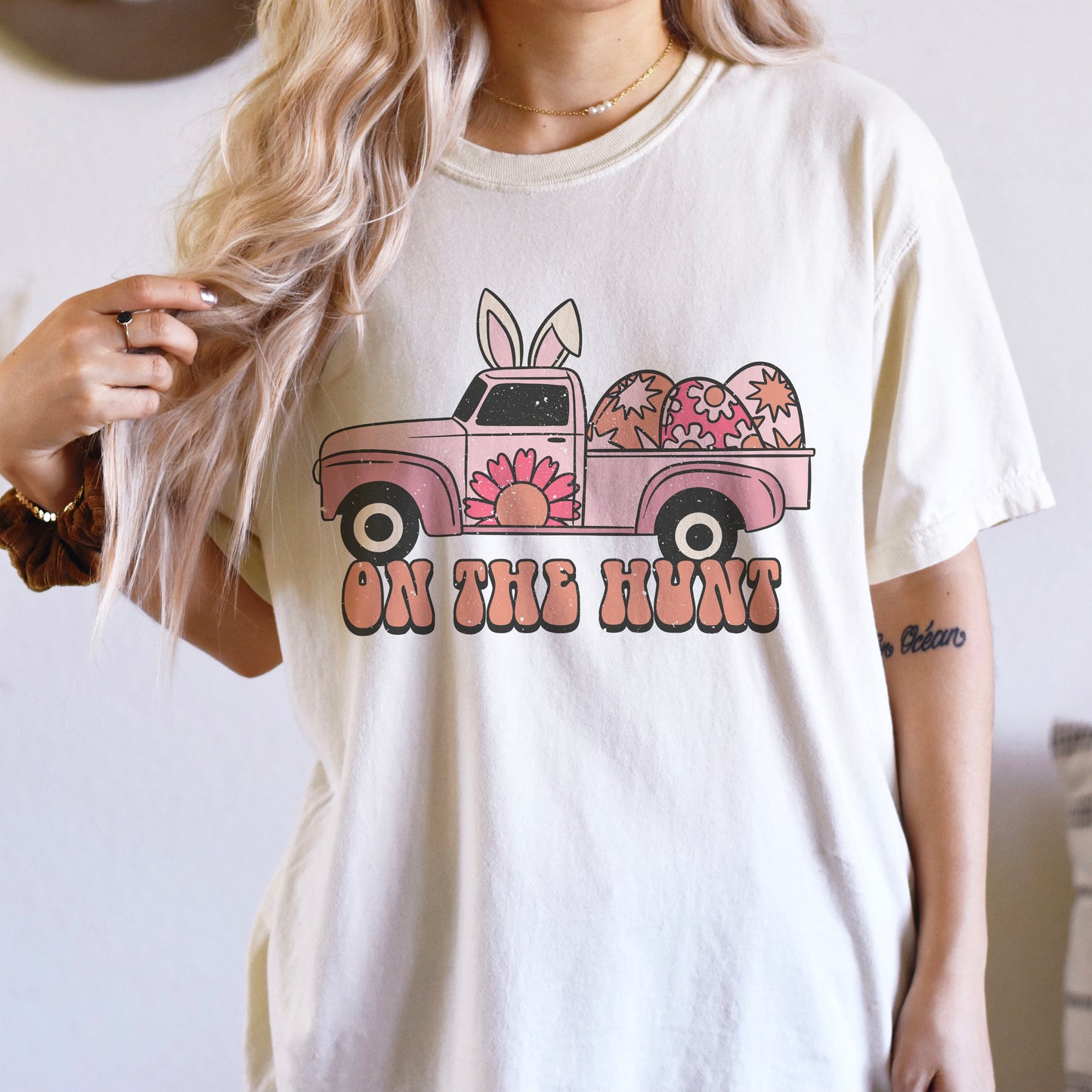 Easter PNG Sublimation Groovy Truck Shirt Design