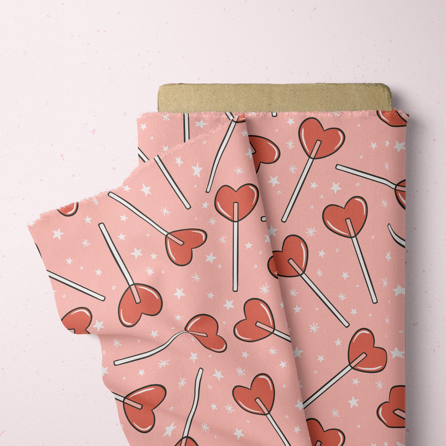 Valentines Pattern Heart Lollipop Seamless File Valentine's Day Candies for Fabric Printing
