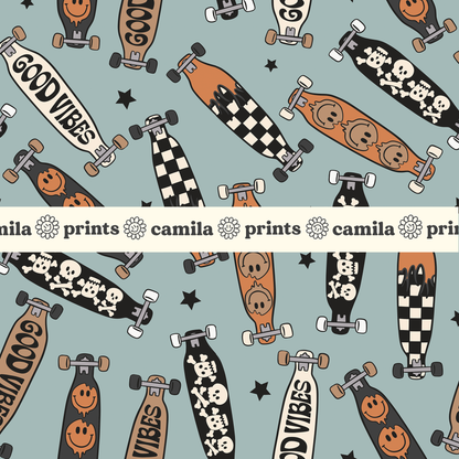 Skateboard Seamless Pattern Boy Seamless File for Fabric Sublimation