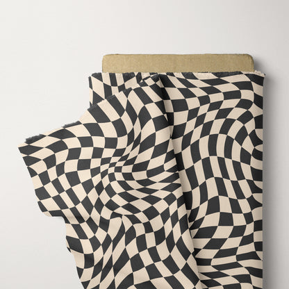 Wavy Checkerboard Seamless File Optical Check Seamless Pattern for Fabric Sublimation