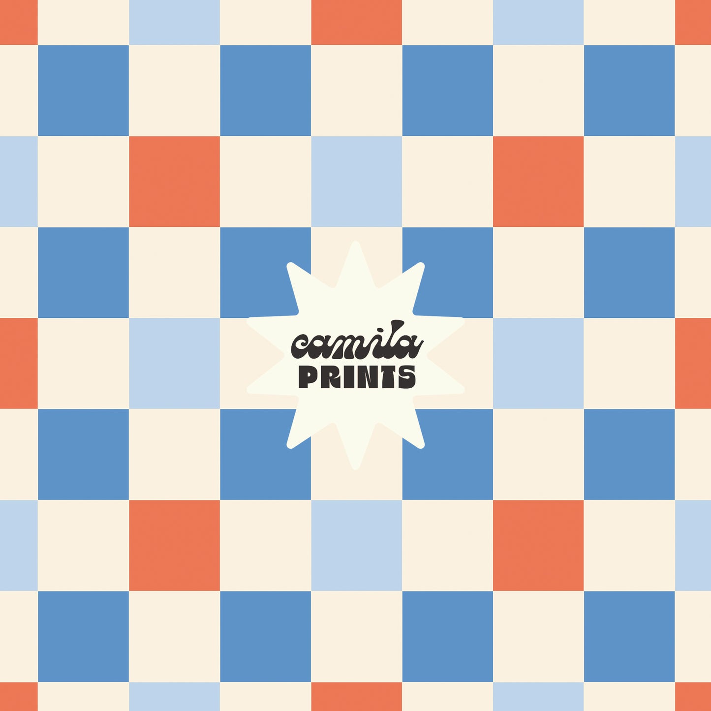 Fourth of July Seamless File Blue Checkerboard Pattern for Fabric Sublimation