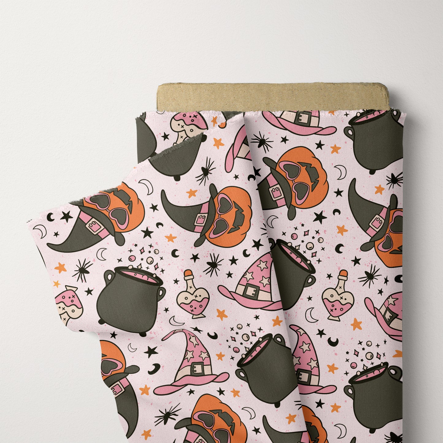 Halloween Pattern Pumpkin Witchy Seamless Repeat Pattern for Fabric Sublimation