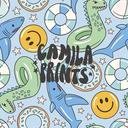 Boy Pool Floats Seamless Files For Fabric Sublimation