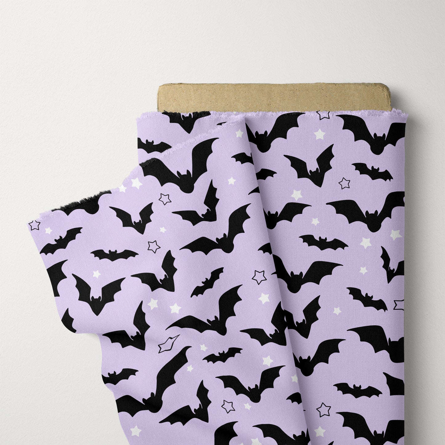 Pastel Halloween Seamless Repeat Bat and Stars Pattern for Commercial Use