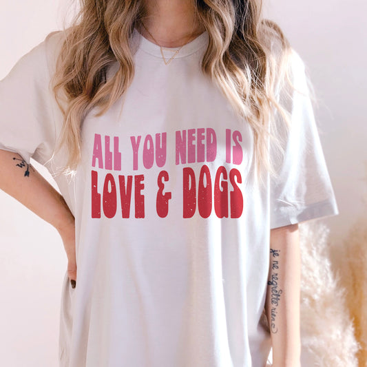 Love and Dogs PNG Valentines Sublimation File for Shirt Design