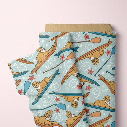 Beach Dogs Summer Seamless File for Fabric Sublimation