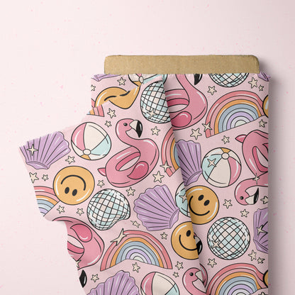 Flamingo Pool Floats Seamless File for Fabric Sublimation