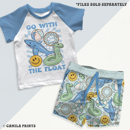 Boy Pool Floats Seamless Files For Fabric Sublimation