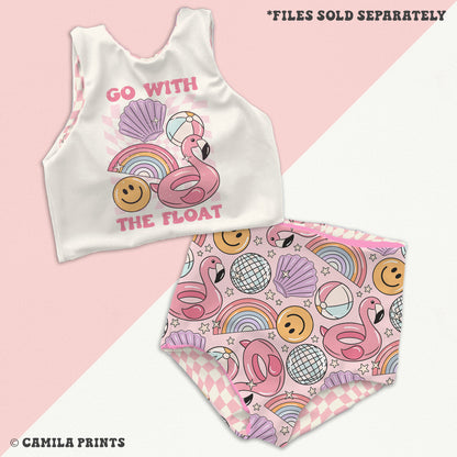 Flamingo Pool Floats Seamless File for Fabric Sublimation