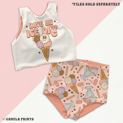 Retro Ice Cream Seamless File for Fabric Sublimation