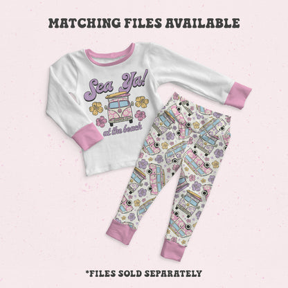 Hippie Bus Summer Seamless File for Fabric Sublimation